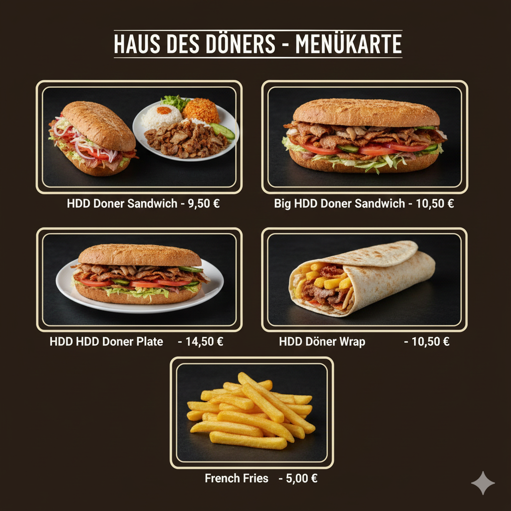 Haus Des Döners Menüpreise in Deutschland 2 Die beliebtesten Gerichte bei Haus Des Döners in Deutschland