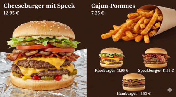 Die beliebtesten Menüartikel bei Five Guys Deutschland