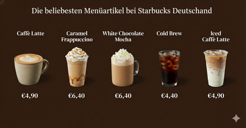 Die beliebtesten Menüartikel bei Starbucks Deutschland