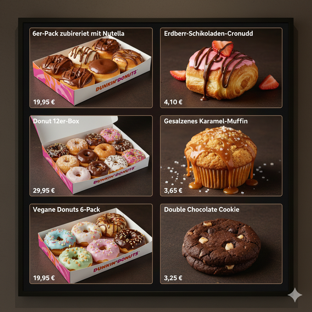 Die beliebtesten Menüpunkte bei Dunkin' Donuts Deutschland