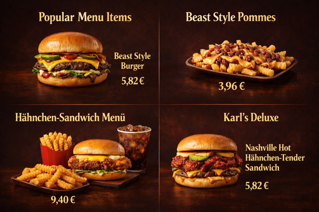 Die beliebtesten Menüpunkte bei MrBeast Burger