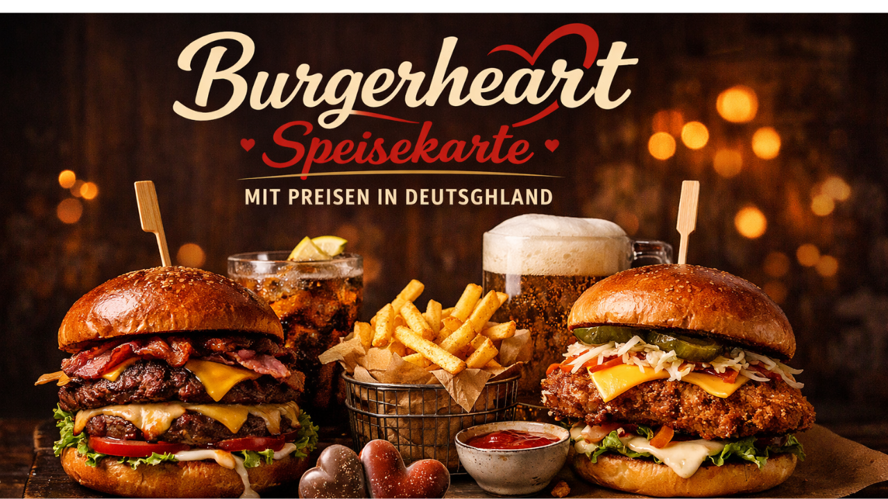 Burgerheart Speisekarte mit Preisen in Deutschland