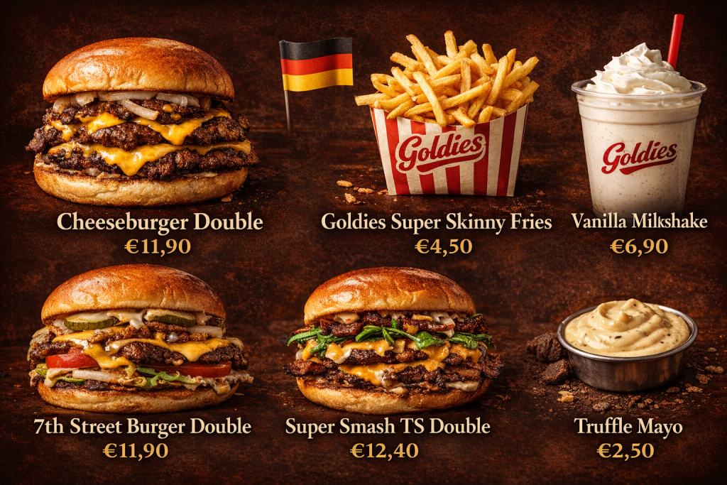 Die beliebtesten Gerichte bei Goldies Smashburger Deutschland
