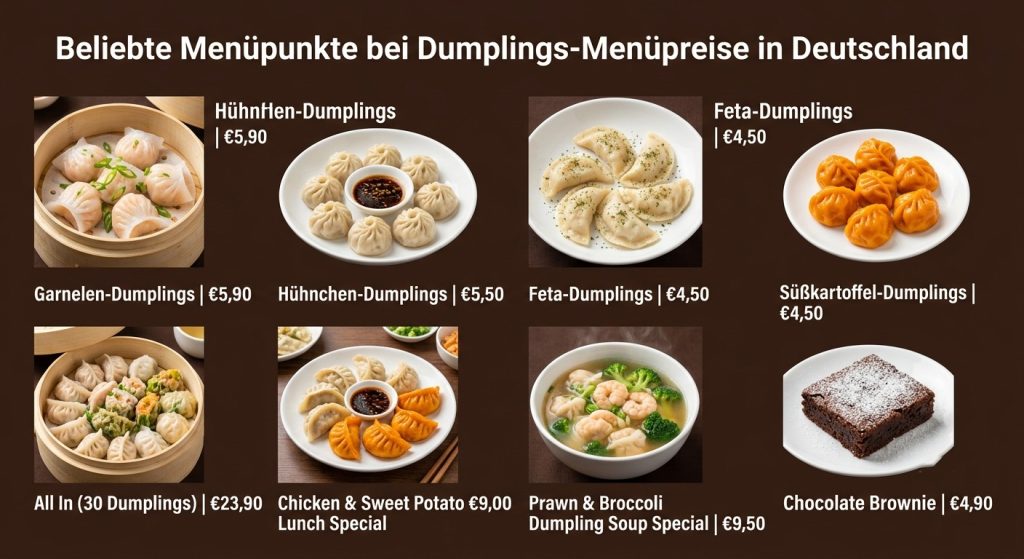 Die beliebtesten Menüpunkte bei Dumplings in Deutschland