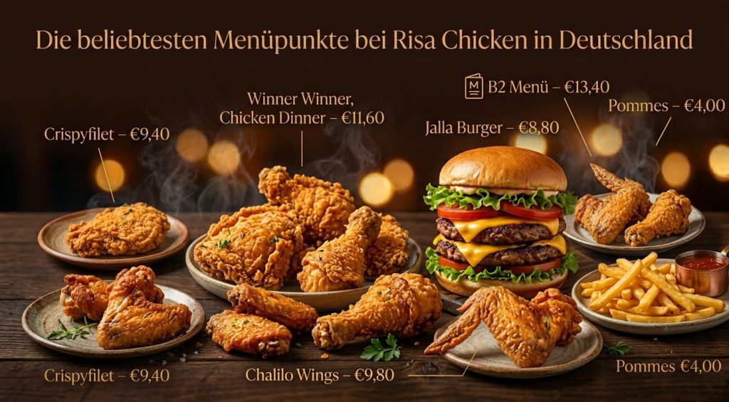 Die beliebtesten Menüpunkte bei Risa Chicken in Deutschland