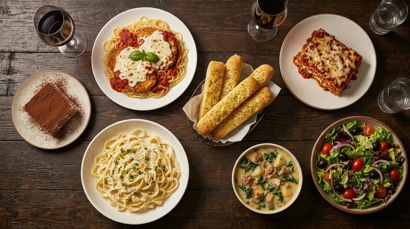 Olive-Garden-Speisekarte mit Preisen für Deutschland